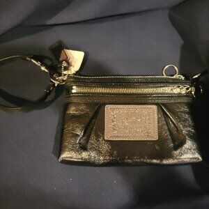 Coach Poppy Black Wristlet